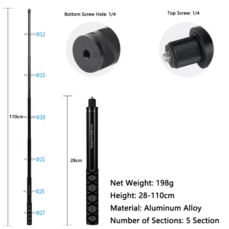 Nová selfie tyč 28-110 cm DJI, Gopro, Insta 360, Lamax - 2