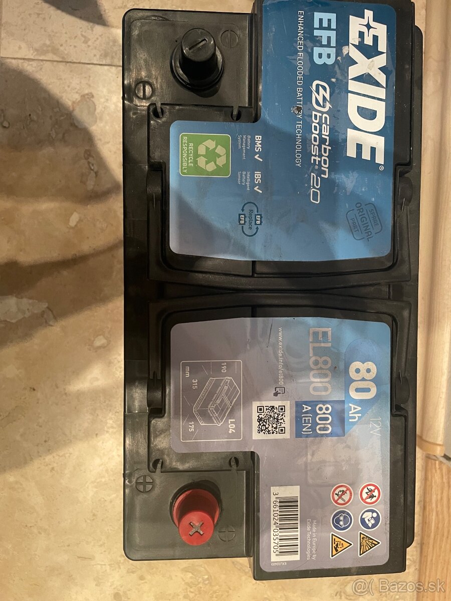 Autobatéria EXIDE EFB 80Ah, 12V, EL800 - 2