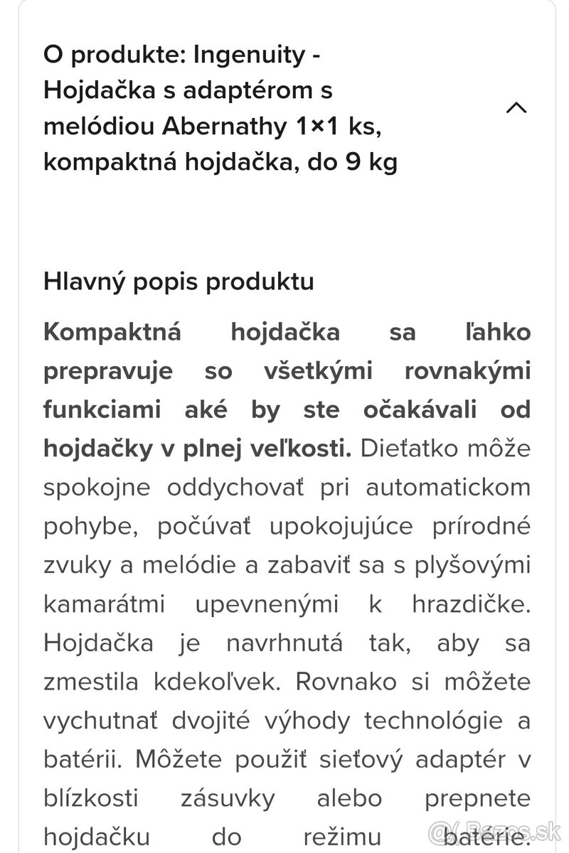 Hojdacie lehatko Ingenuity - 2