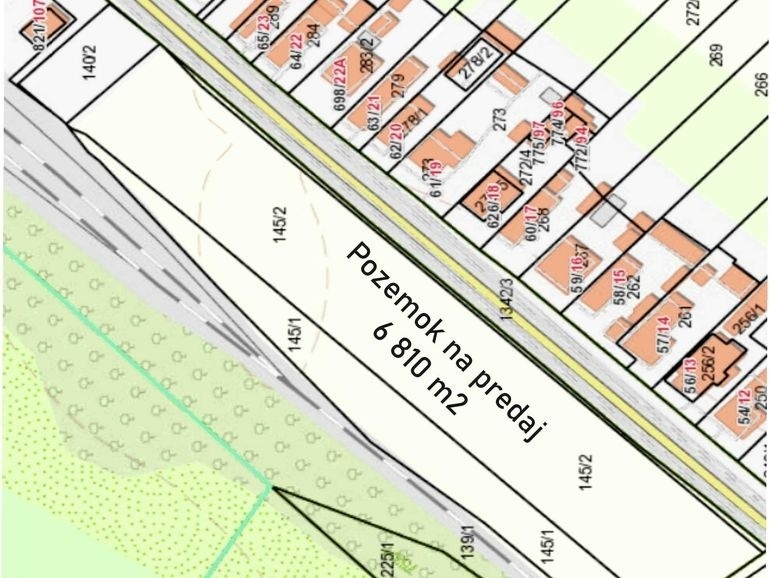 predaj investičného pozemku v Stakčíne s rozlohou 6810 m2 - 2