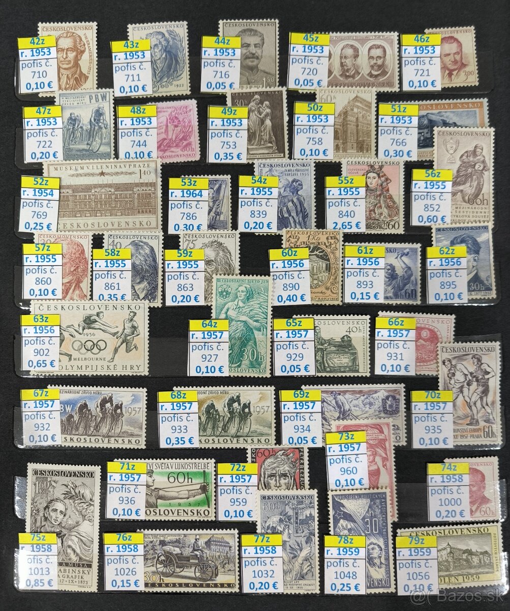 Poštové známky Československo - 2