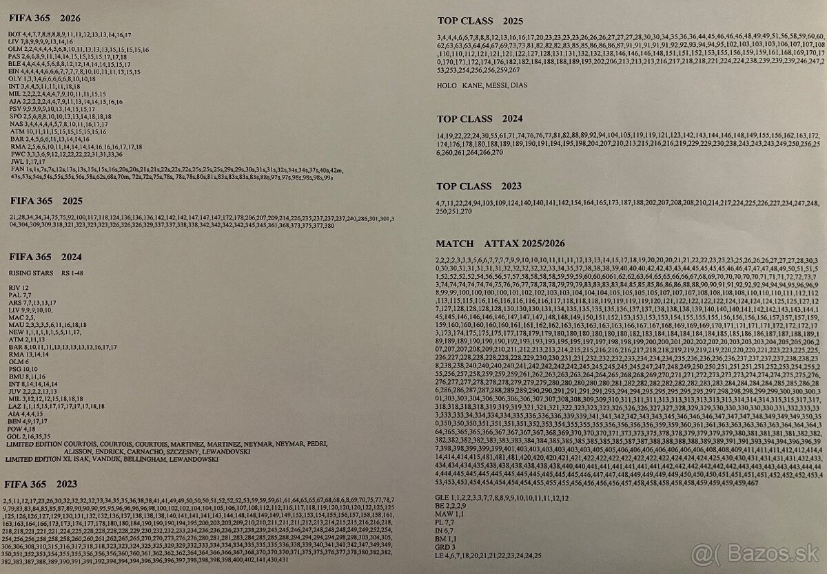 Futbalové kartičky - 2