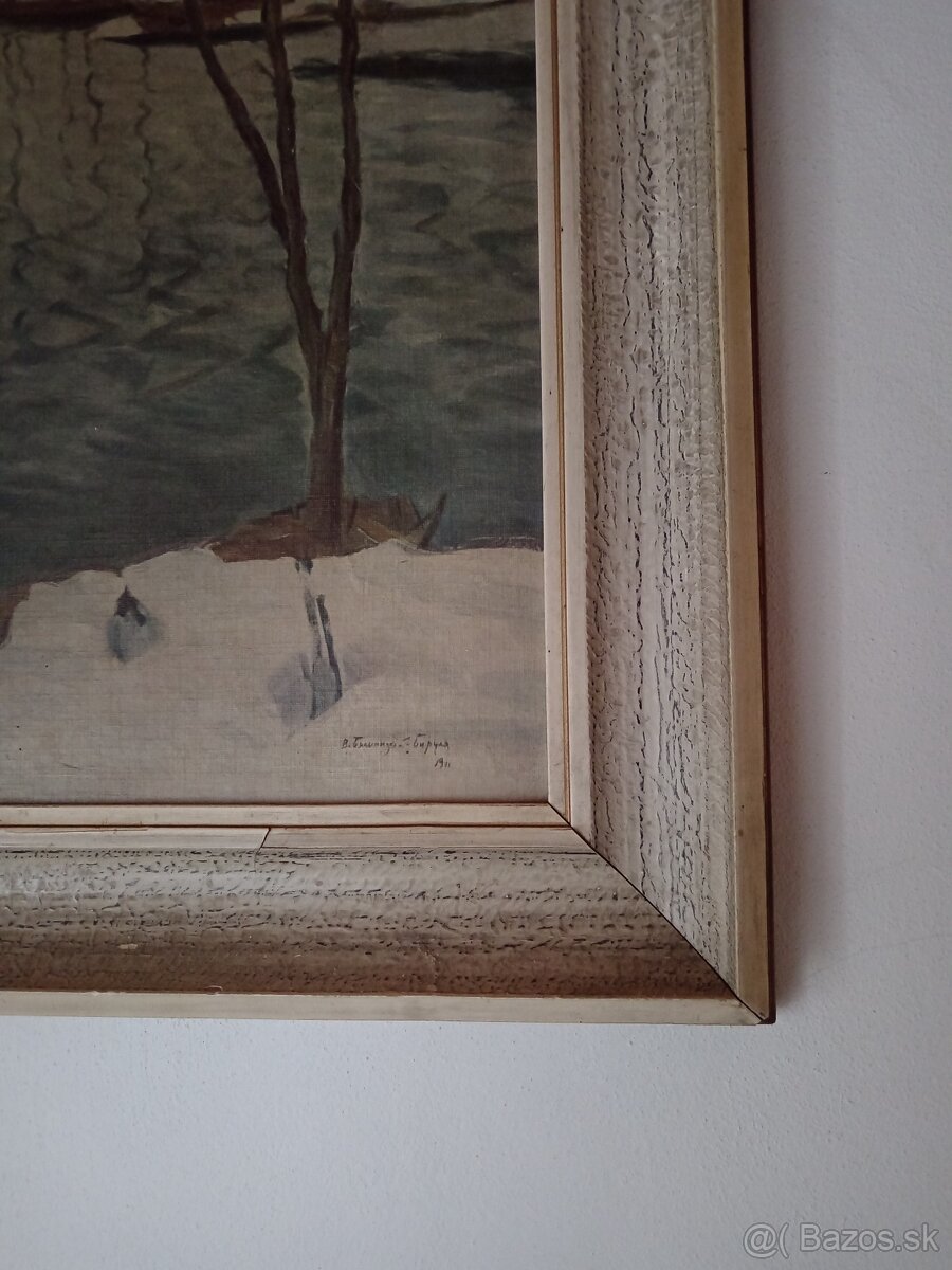 Obrazy, maľované, rám, starožitnosti - 2