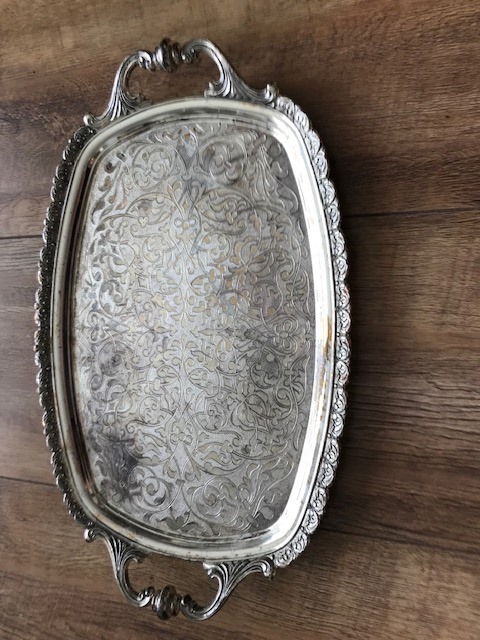 postriebrená tácka- velká misa - 2