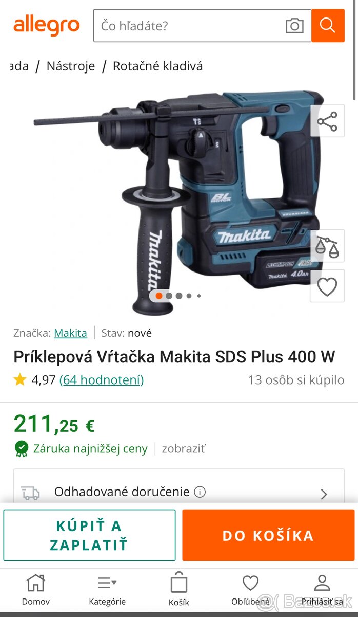 Príklepová vŕtačka Makita HR166DSMJ - 2