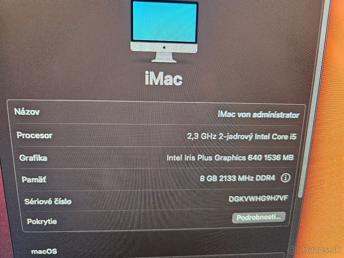 Apple Imac 21 palcový, maximalne zachovalý(model A1418) - 2