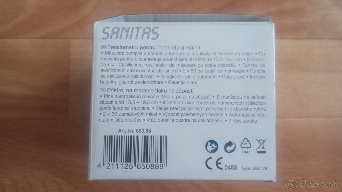 Digitálny automatický tlakomer SANITAS - 2