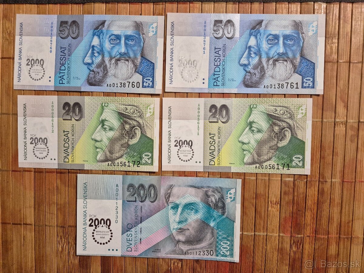 Predám bankovky - edícia 2000 - 2