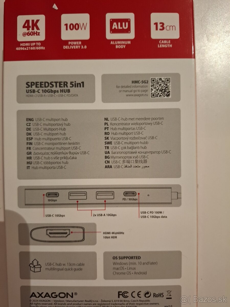 Predam - AXAGON HMC-6M2 COMBO 6-in-1 USB-C - 2