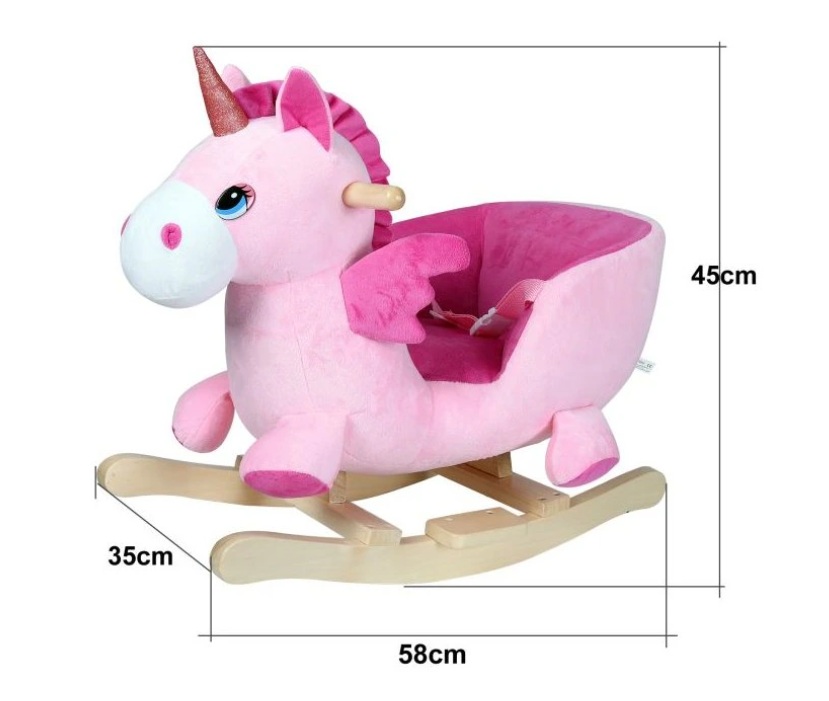 Detský hojdací jednorožec sloník koník so zvukom a baterkami - 2