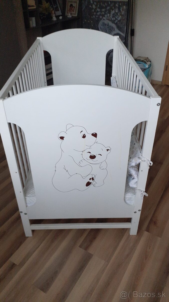 Drevená detská postieľka - 2