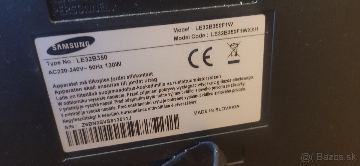 Nefunkčný televízor na diely - 2