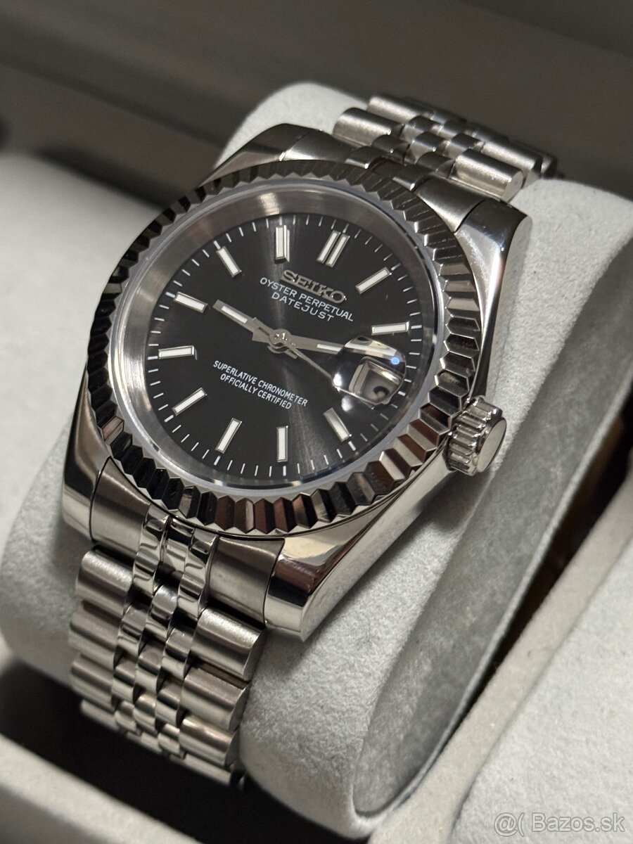 Seiko Custom Mod Watch Hodinky Datejust Black - 2