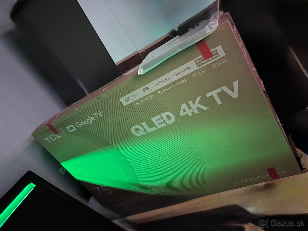 TCL 75C735 - QLED, 4K, 144hz - ako nový v záruke - 2