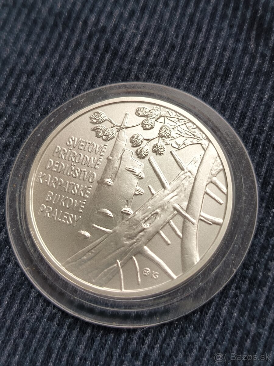 Strieborná 10 Euro 2015 - Bukové Pralesy - BK - UNESCO - 2