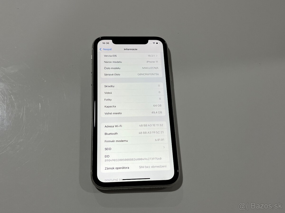 iPhone 11 64GB White TOP stav - 2