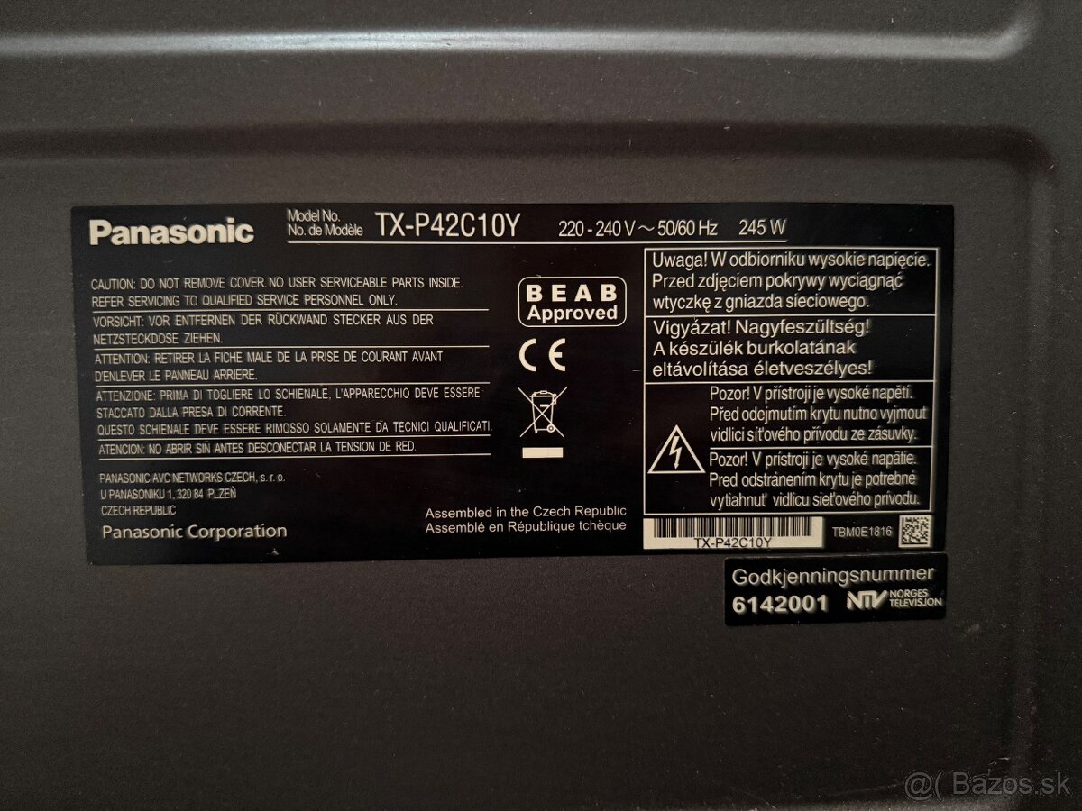 Televízor Panasonic uhl.105cm - 2