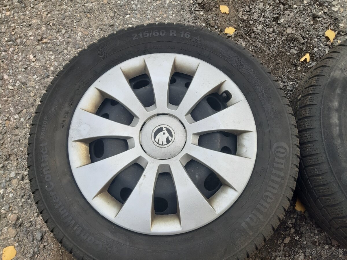 PLECHOVE DISKY 5x112r16 obuté zimné pneu - 2