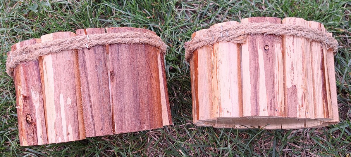 Drevené kvetináče, obal na kvetináč - 2