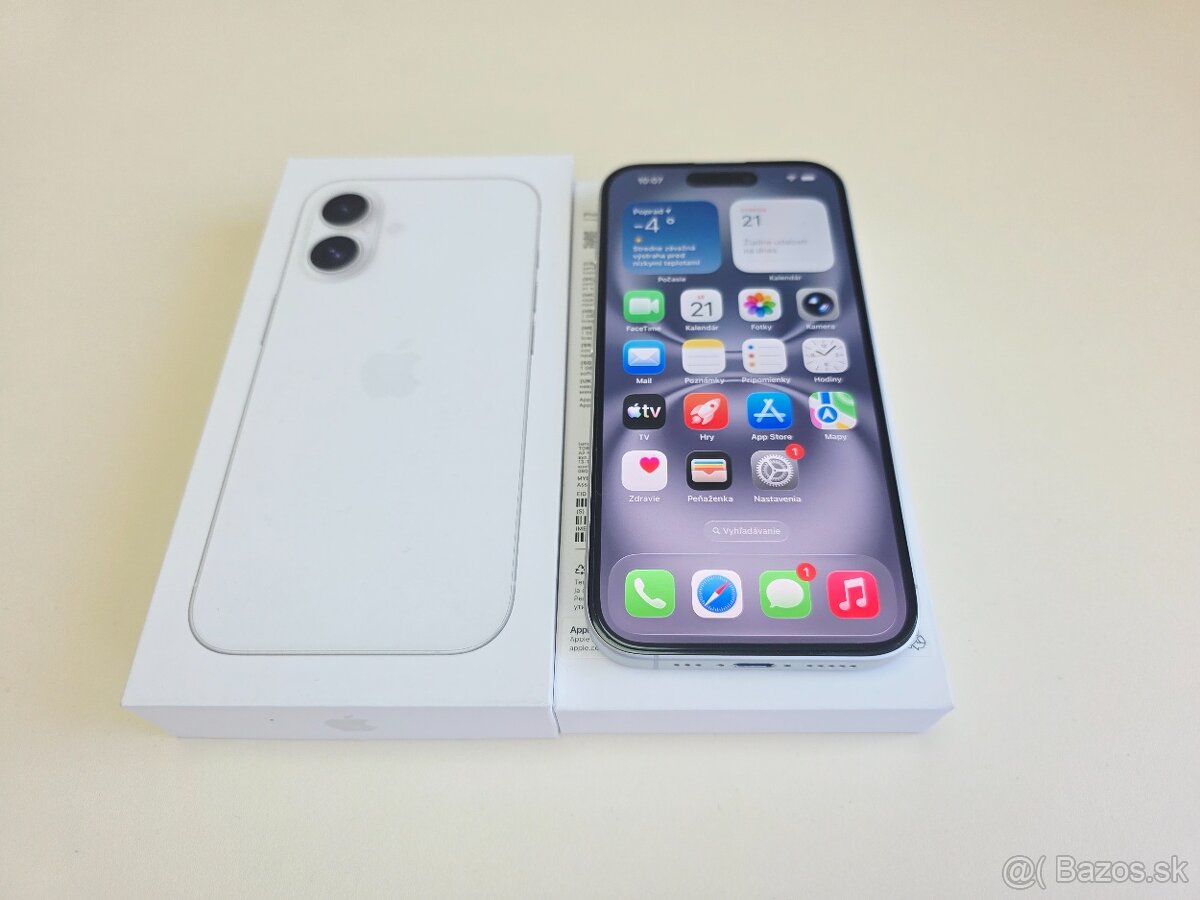 APPLE IPHONE 16 256GB WHITE TOP STAV - - 2