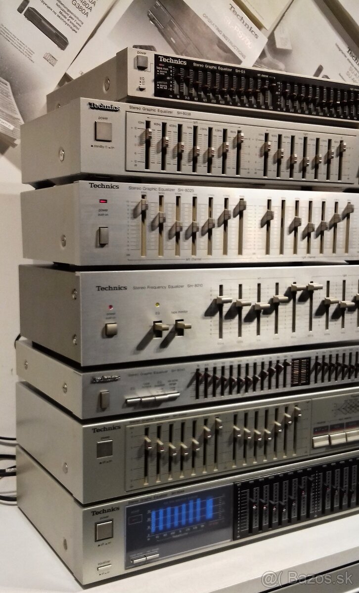 SERIA =7x Equalizer TECHNICS strieborny, vyroba Japan = Eq2 - 2