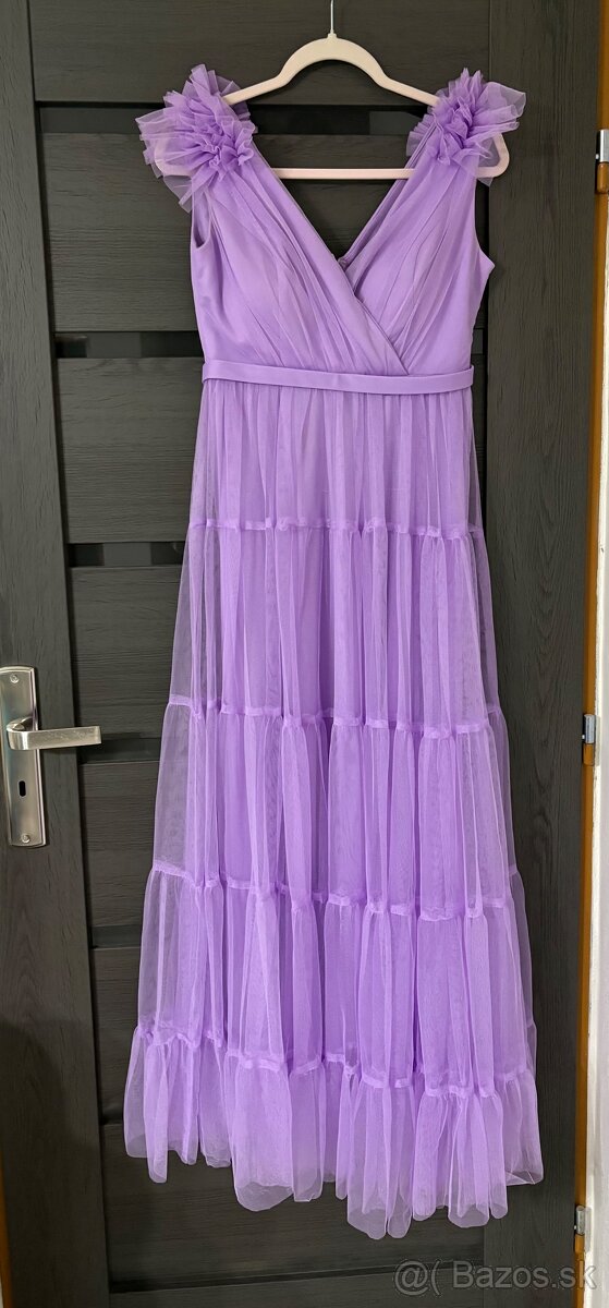 Fialové spoločenské šaty 36/S - 2