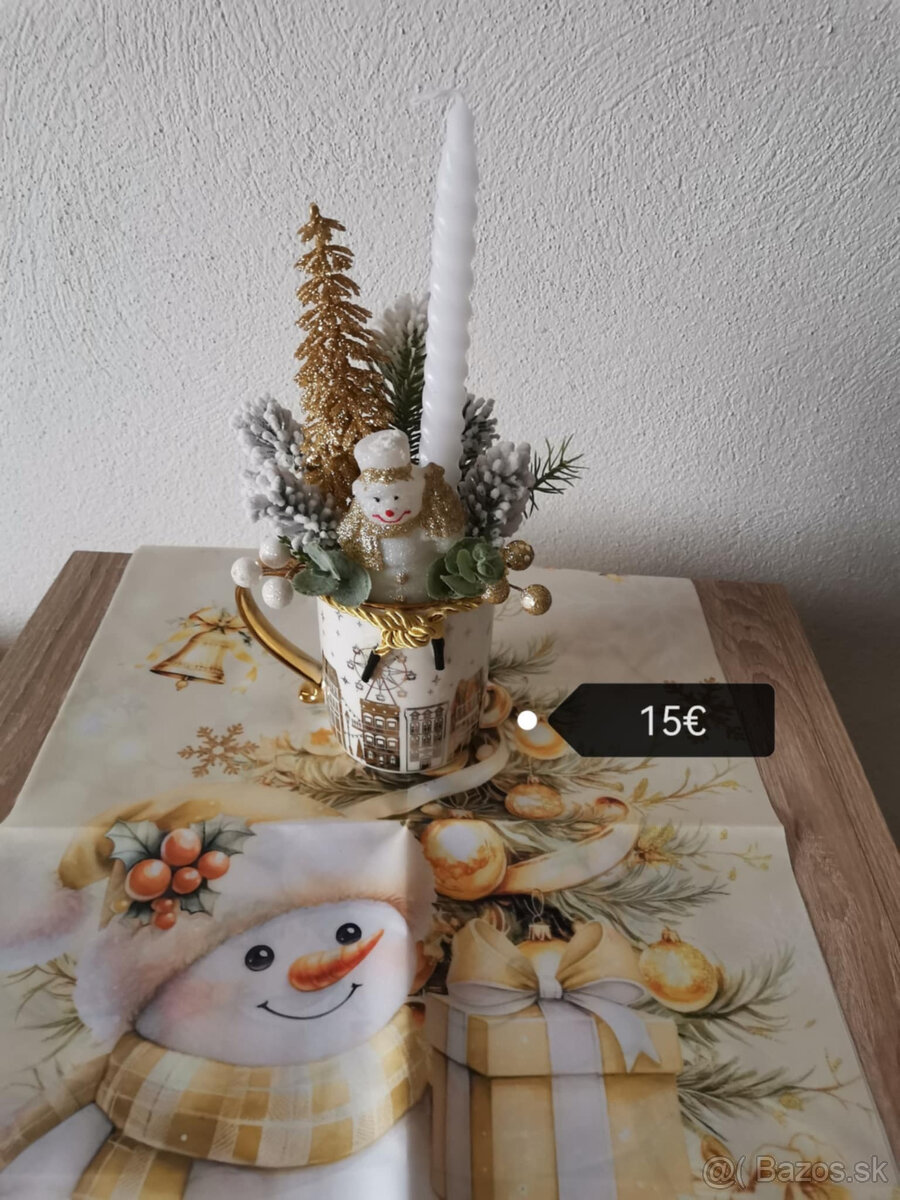 Vianočné dekorácie na stôl s 1 sviečkou - 2
