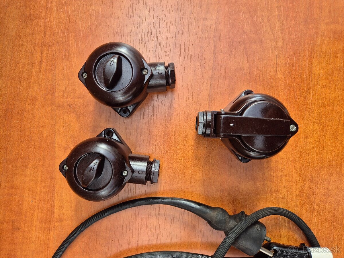 Retro vypínače, zásuvka a kábel do remosky - 2
