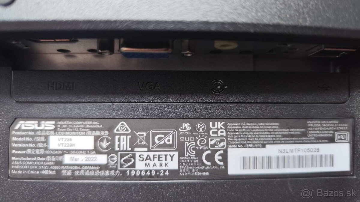 ✔️ usporny Dotykový LED monitor 22" HDMI - 2