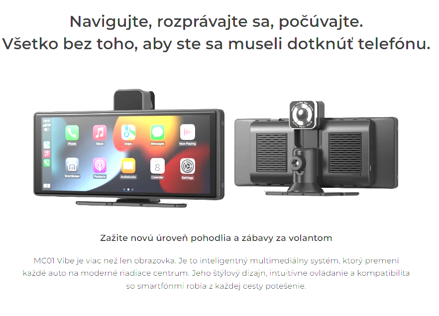 Multimediálna obrazovka do auta Apple CarPlay a Android Auto - 2