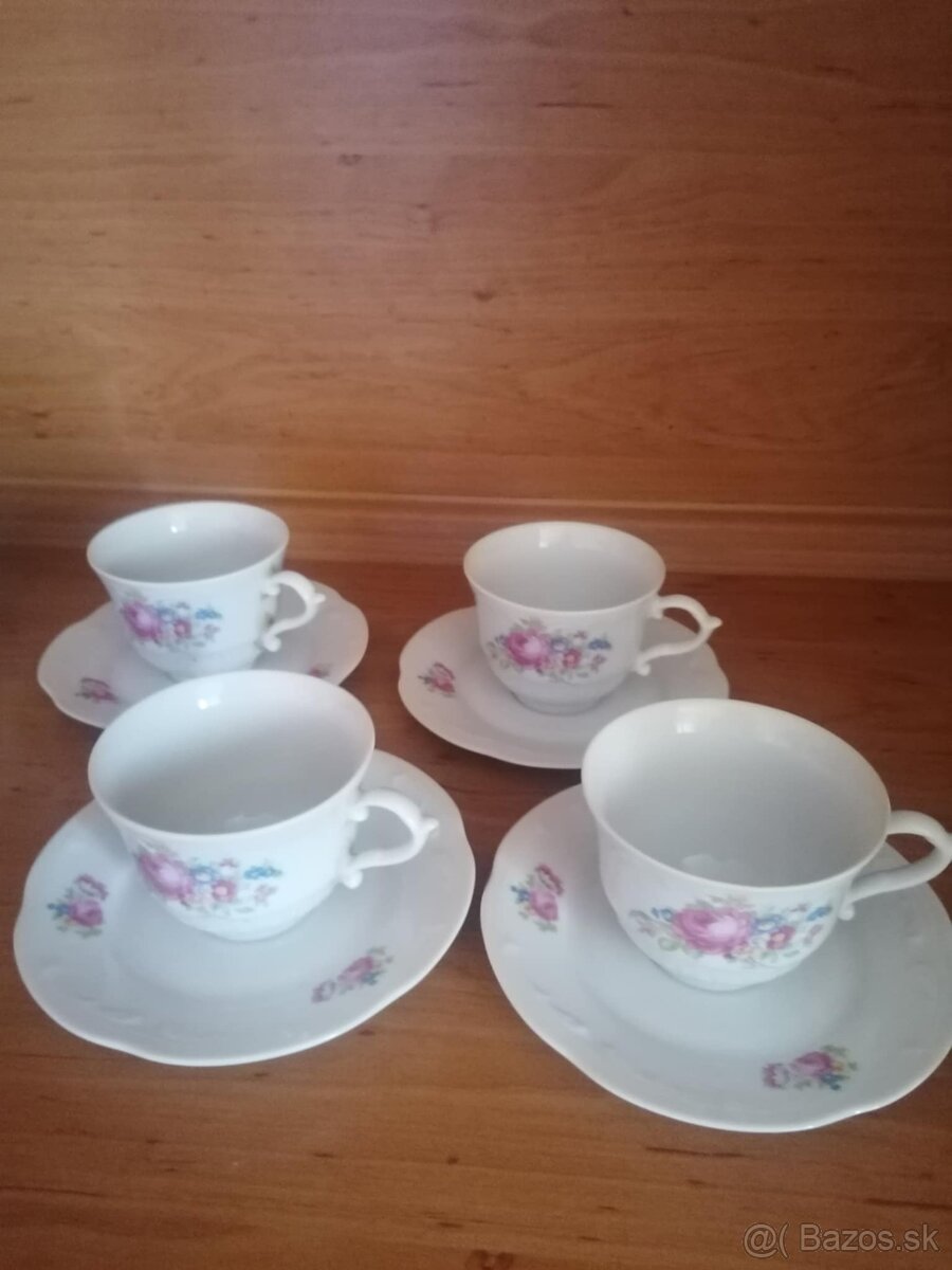 Čajová súprava, porcelánové misky, poháre - 2