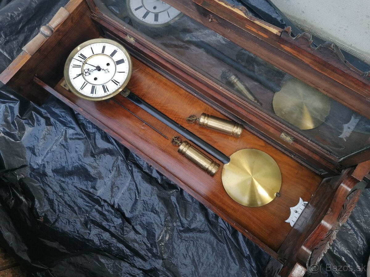 Predám starožitné 2- závažové nástenné hodiny - 2