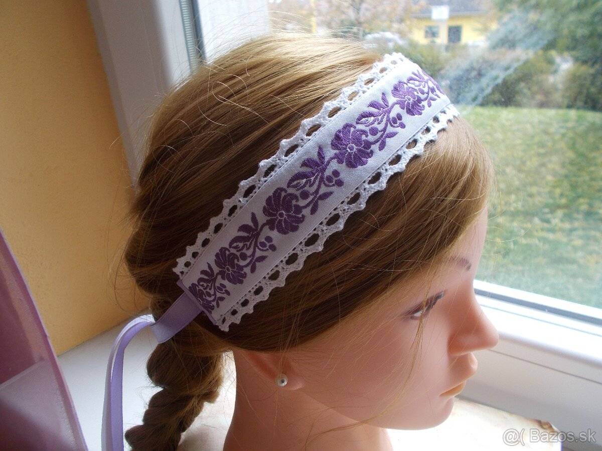 folklórna čelenka / v levanduľovom odtieni/ - 2