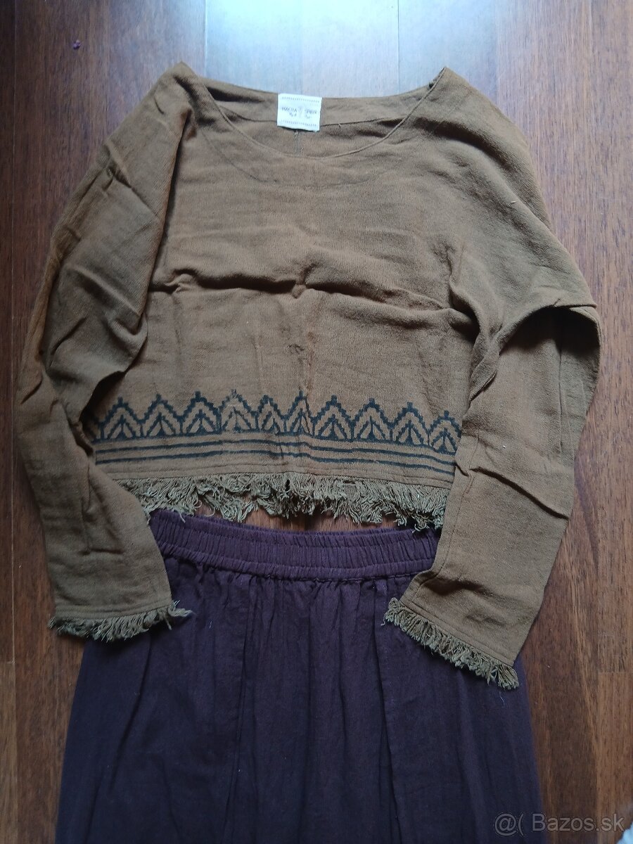 Sukňa a tričo, top s dlhym rukavom - 2