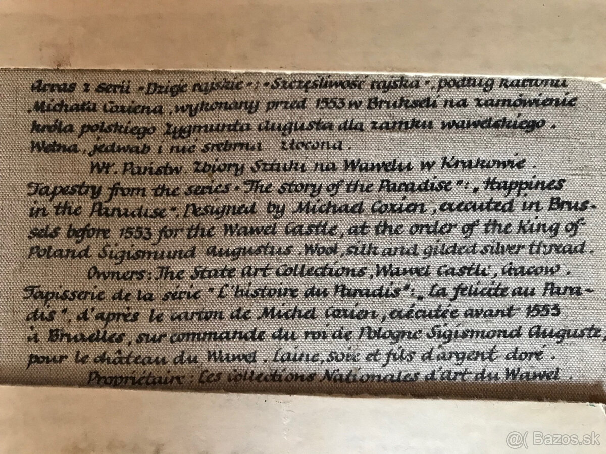 Reprodukcia gobelínu"Štastní v raji"/biblický motív - 2