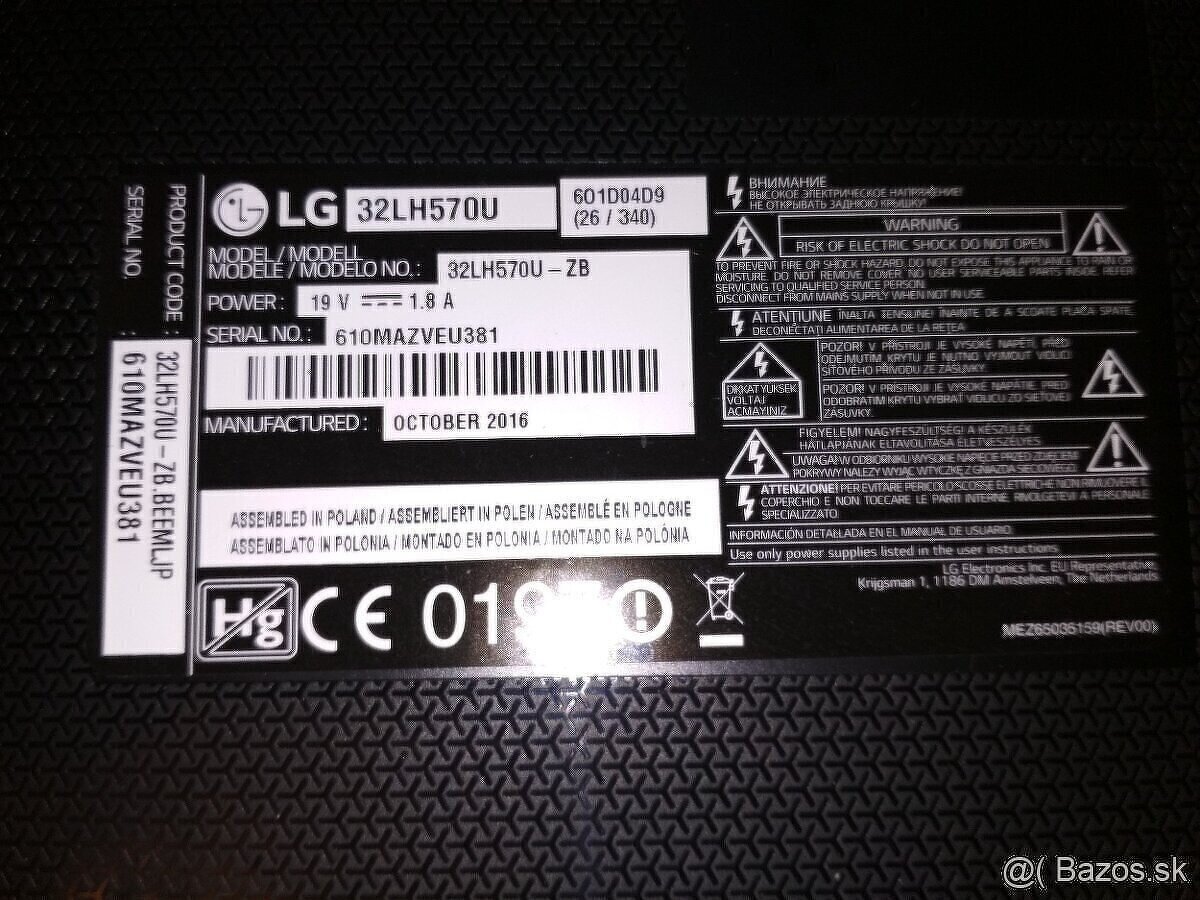 Rozpredam TV LG 32LH570U - 2