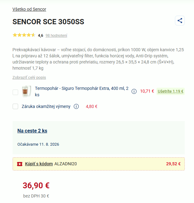 Kavovar Sencor SCE 3050SS - 2