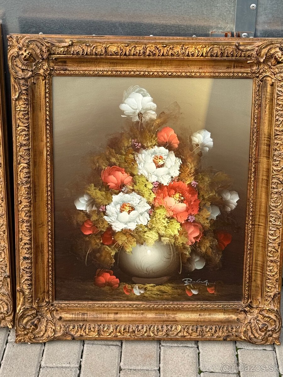 Luxusne malovane obrazy na platne kytice kvety - 2