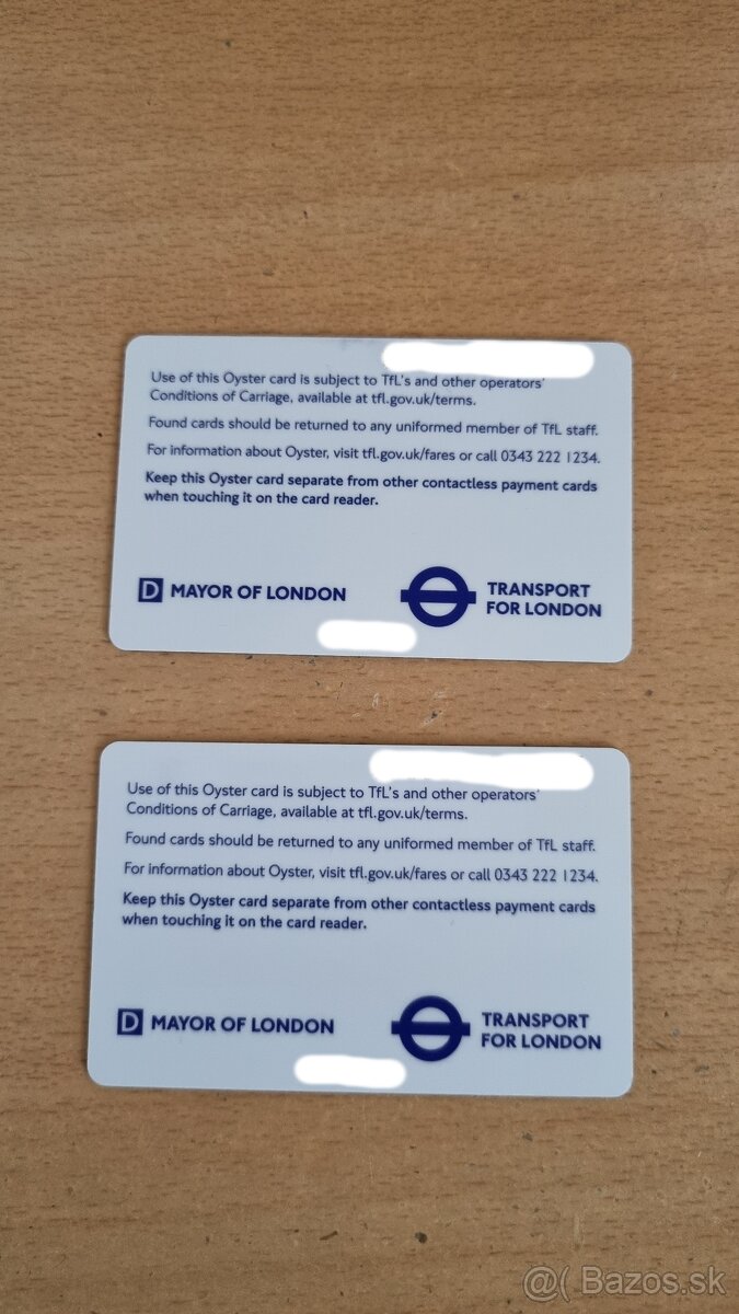 Predam dve Londynske Oyster card - 2