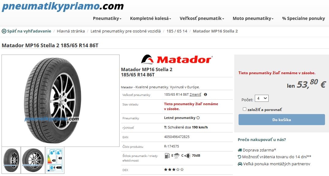 Letné pneumatiky R14 pár 01 - 2
