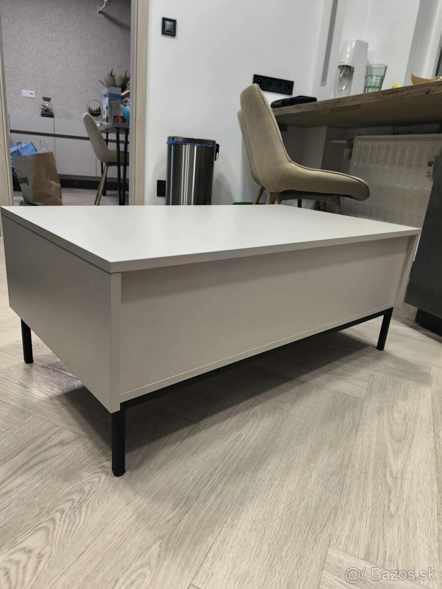 Moderný nový konferenčný stôl so šuflíkom vo farbe kašmír - 2