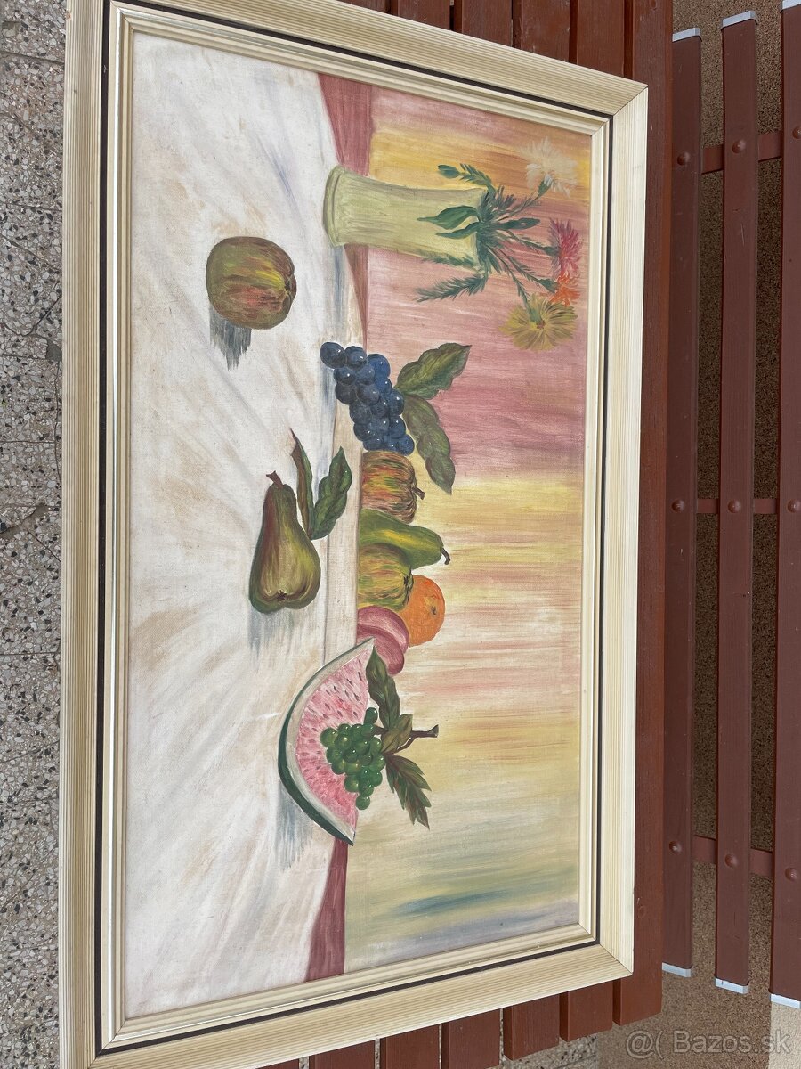 starožitný ručne maľovaný obraz - 2