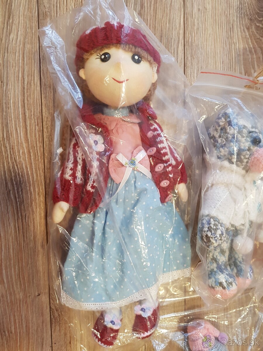 Háčkované bábiky, medvedíky, zajac, kvietok - 2