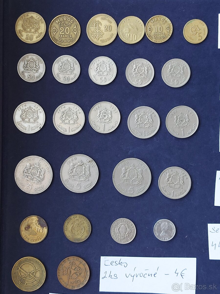 Zbierka mincí - Maroko,Taliansko, České mince, dvojeurovky - 2