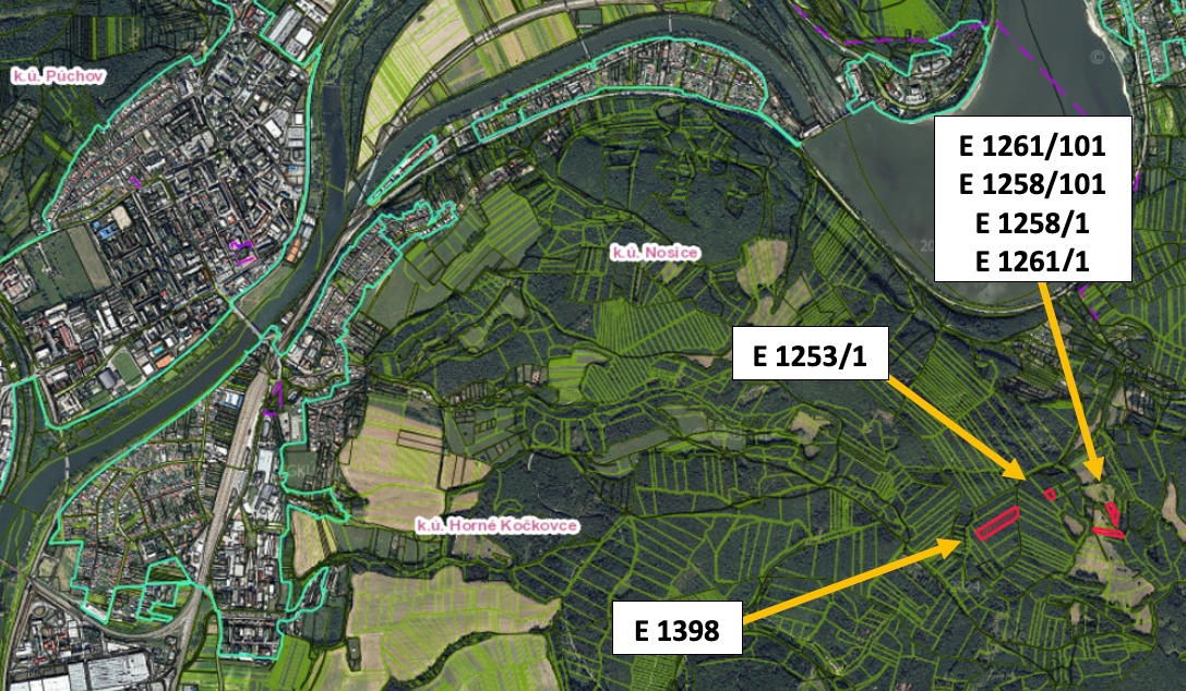 Nosice – 1.700 m2 LESY a ORNÁ PÔDA pri Púchove - 2