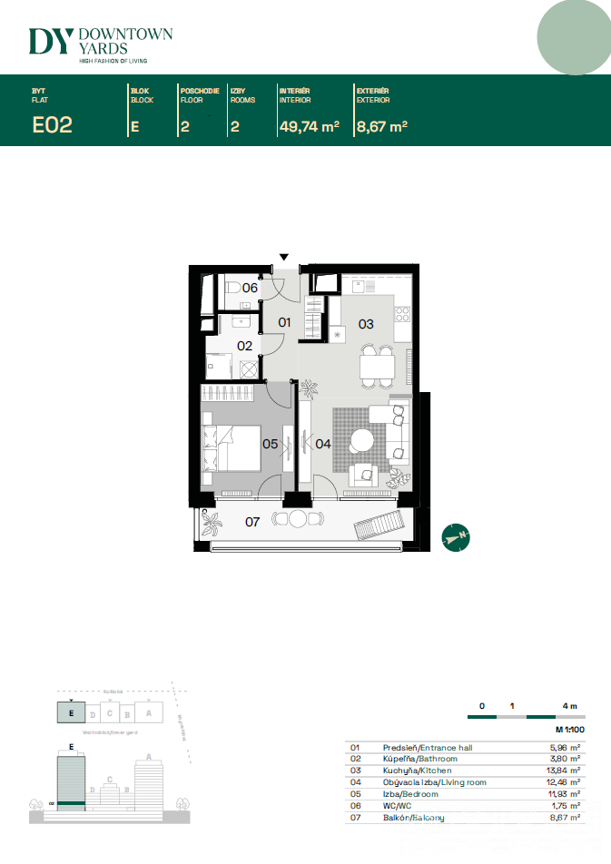 BOSEN | 2- izbový byt v prémiovom projekte DownTown Yards, B - 2