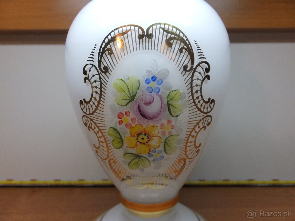 Retro krásná opálová váza, ručně malovaná, Bohemia. - 2