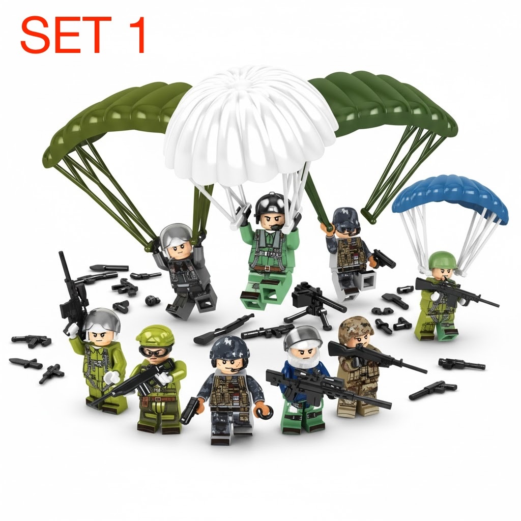 Rôzne sety vojakov 7 + doplnky - typ lego - nové - 2