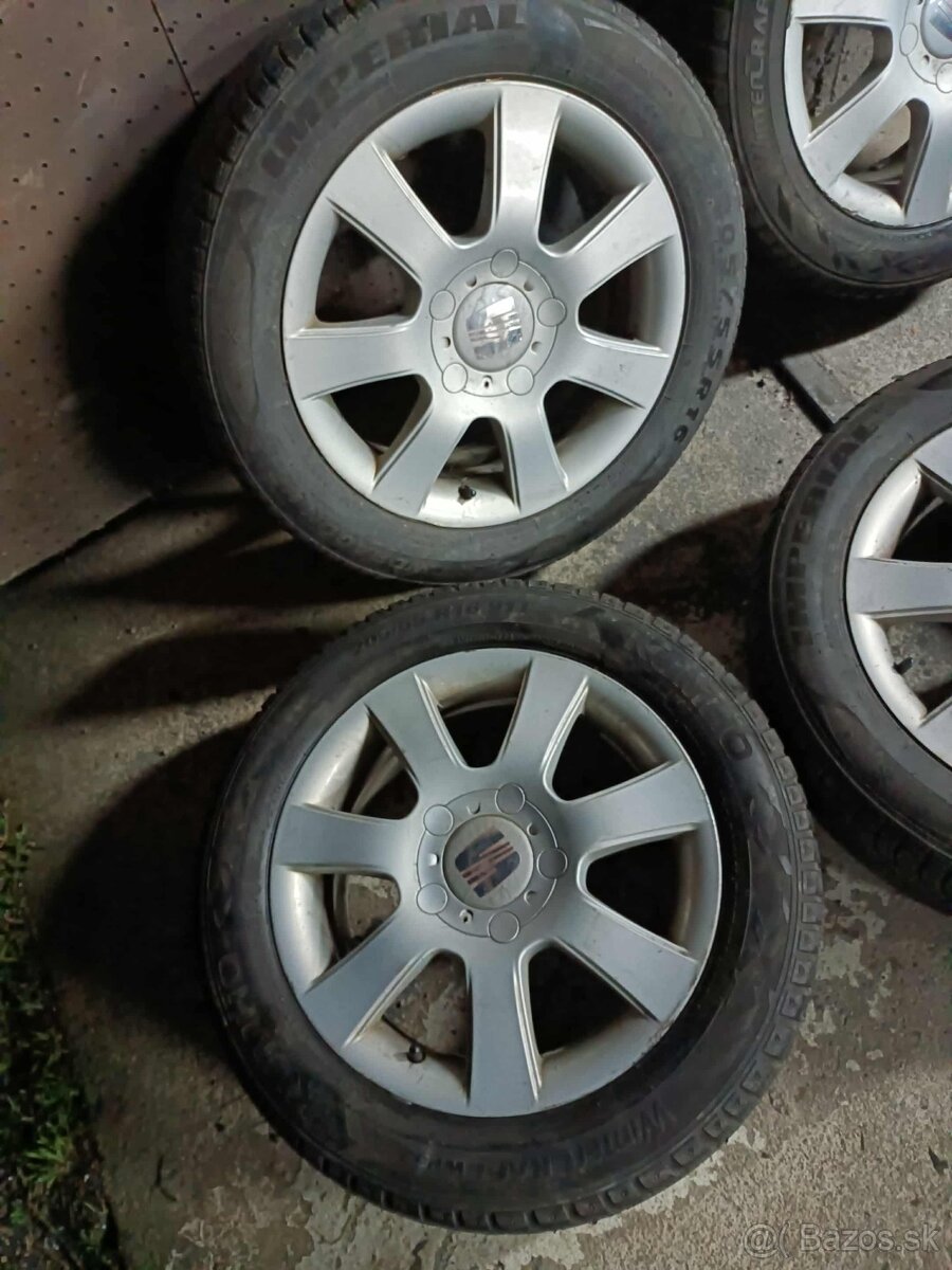 ❄️zimná 4ks alu disky orig. Seat 5x112 r16 205/55 r16 5mm - 2