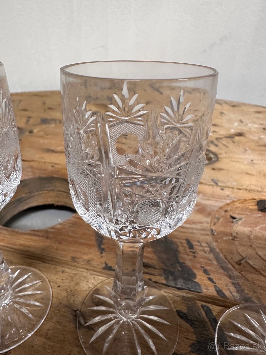 Brúsené krištáľové poháriky na likér – sada 6 ks - 2